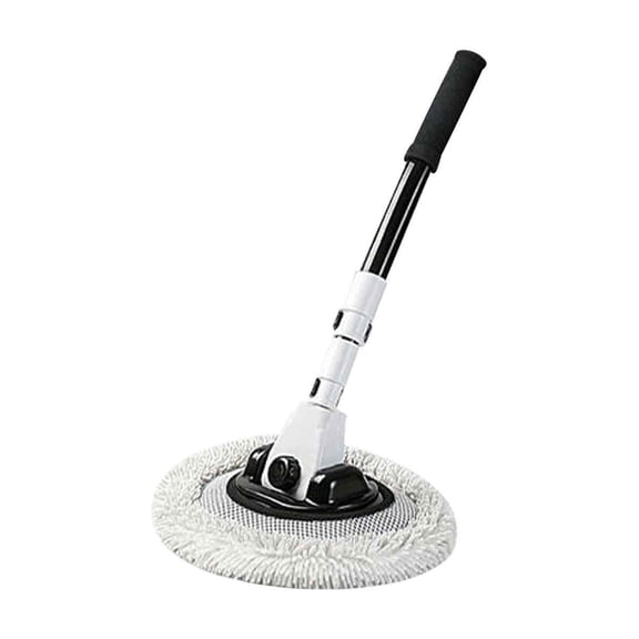LEFTHIGH Home Car Wash Mop with Retractable Curved Pole, Soft Microfiber Bristles, 180° Bendable Head, Scratch Free Tool