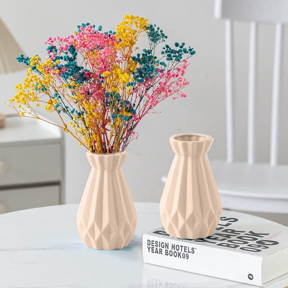 LEFTHIGH Home Ceramic Vase for Living Room Decor, Frosted Vertical Hydroponic Planter, Glazed Modern Flower Container 15.2x9.8x9.8cm