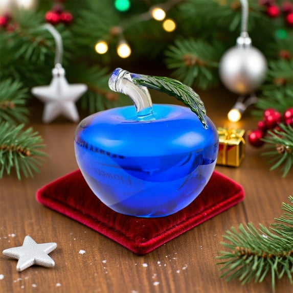 LEFTHIGH Home Christmas Crystal Apples Ornament Gift Christmas Eve Red Apples Crystal Gift Glass Apples Trinket Fall Decor