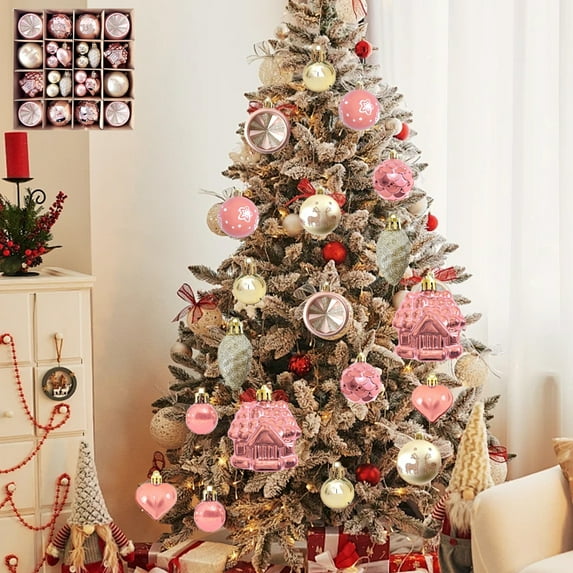 LEFTHIGH Home Christmas Decorations 40 Piece Differently Shaped Christmas Balls Set Multiple Styles of Christmas Tree Decorations Can Also Be Used for Other Party Christmas Ornaments