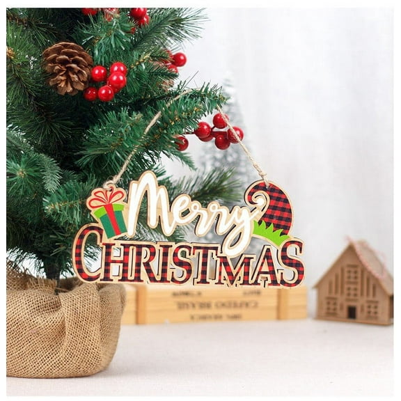 LEFTHIGH Home Christmas Decorations Wooden Letter Hangings Merry Christmas Wooden Sign Hanging Christmas Tree Pendants Home and Kitchen
