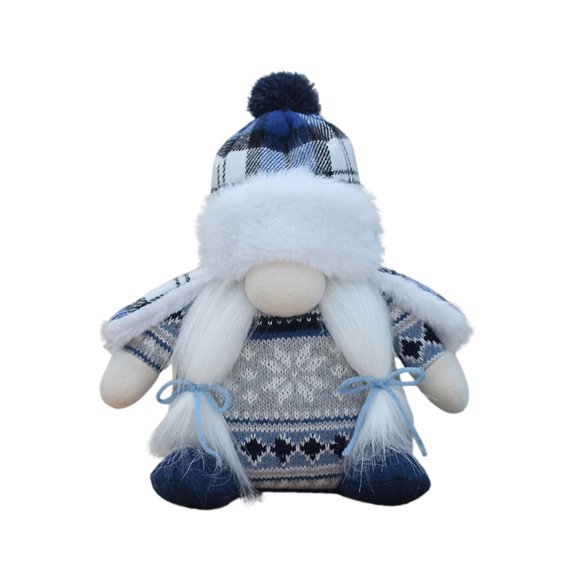 LEFTHIGH Home Christmas New Blue Knitted Fabric Bearded Dwarf Doll Doll Rudolph Decorative Ornaments Room Decor