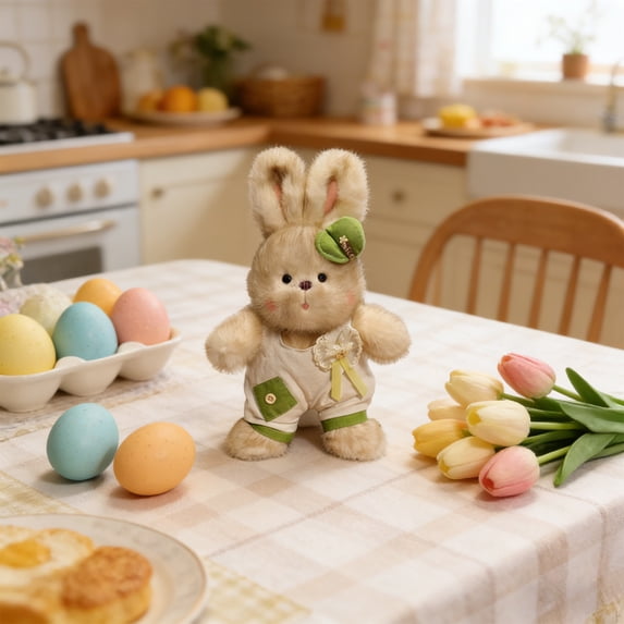 LEFTHIGH Home Cute Easter Bunny Plush Toy Soft Stuffed Animal Festive Spring Decor for Kids Adults Holiday Gift 35cm Easter