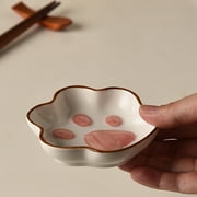 LEFTHIGH Home Cute Japanese Style Cats Paw Adorable Ceramic Dipping Bowl for Condiments Soy Based Foods Small Bowl for Your Home Use Gifts