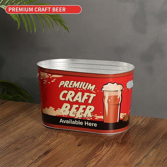 LEFTHIGH Home Double Wall Stainless Steel Ice Bucket Large Capacity Beverage Tub with Handles Rust Proof for Bar Party BBQ St Patricks Day Accessories