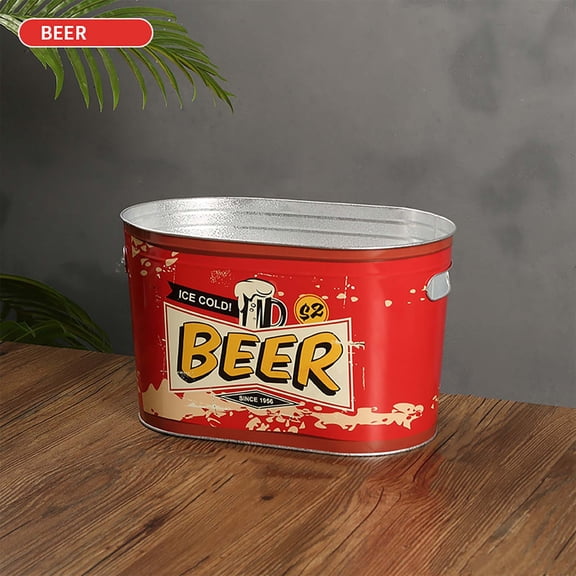 LEFTHIGH Home Double Wall Stainless Steel Ice Bucket Large Capacity Beverage Tub with Handles Rust Proof for Bar Party BBQ St Patricks Day