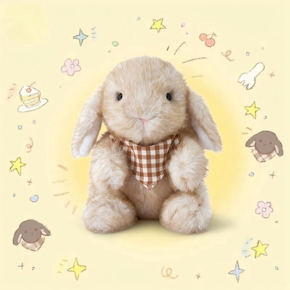 LEFTHIGH Home Easter Bunny Plushie With Long Ears Sitting Stuffed Animals Rabbits Soft Floppy Ear Toy for Decorations Gift Apartment Essentials