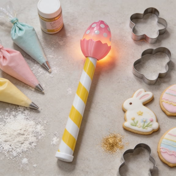 LEFTHIGH Home Easter Egg Light Up Wand LED Battery Operated 26cm Glowing Egg Toy for Home Table Decor Kids Gift Party Home Decor