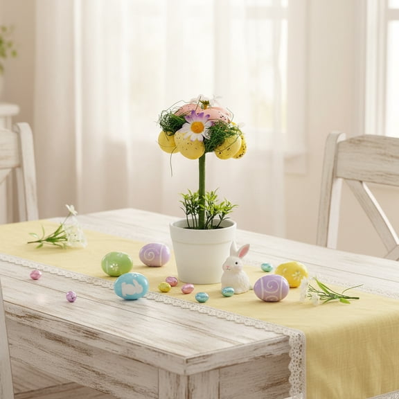 LEFTHIGH Home Easter Egg Potted Table Decorations Holiday Simulation Spotted Egg Flowerpot Garden Ornaments Plastic for Indoor Display House Items