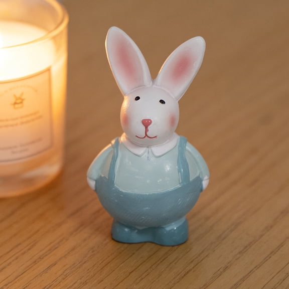 LEFTHIGH Home Easter Gifts Cute Resin Bunny Figurine Mini Rabbits Statue for Home Decor Tabletop Shelf Mantel Centerpiece Spring Holiday Party Favors Home Accessories