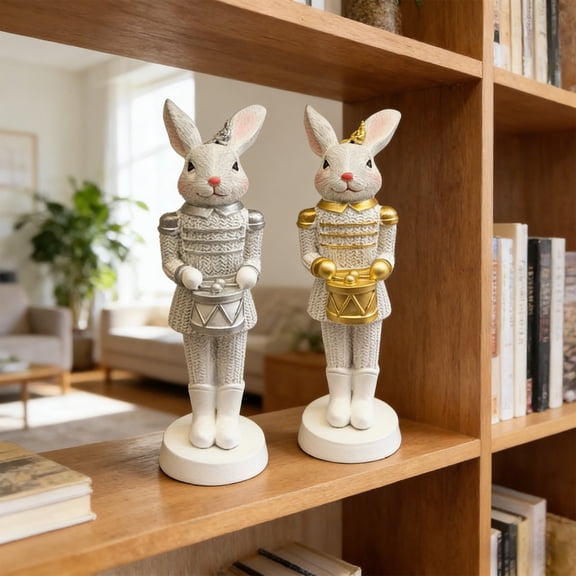 LEFTHIGH Home Easter Gifts Cute Resin Bunny Figurine Mini Rabbits Statue for Home Decor Tabletop Shelf Mantel Centerpiece Spring Holiday Party Favors Home