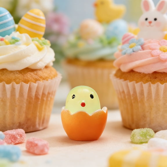 LEFTHIGH Home Easter Glow In Dark Chicks Figurines 0.8 Inch Plastic Mini Chick Statues for Egg Stuffers Garden Decor Party Favors Home Improvement