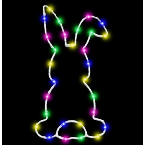 LEFTHIGH Home Easter LED Window Light Battery Operated Bunny Shape With Timer Remote for Hanging Indoor Outdoor Decoration Home Needs
