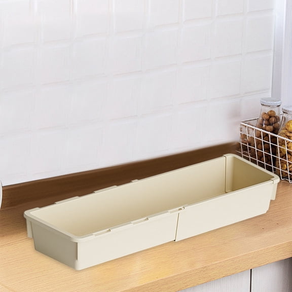 LEFTHIGH Home Expandable Kitchen Storage Box Plastic Organizer for Cabinet Pantry Snacks Cans Adjustable Width 29 to 47 cm Valentines Decor