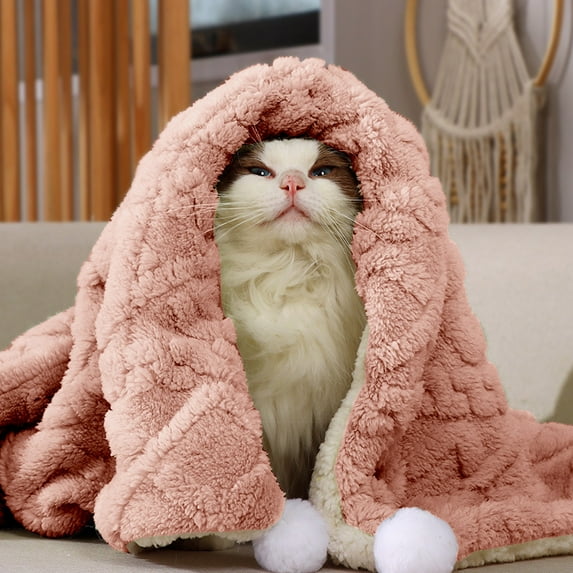 LEFTHIGH Home Experience Ultimate with Double-Sided Wool Blanket for Your Furry Companions -For Your Cats and Dogs and Breathable Birthday Decorations