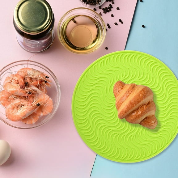 LEFTHIGH Home Geometric Insulation Mat Household Solid Color High Temperature Proof Silica Gel Mat Placemat Water Proof Oil Insulated Pan Mat Decor