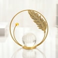 thumbnail image 1 of LEFTHIGH Home Gold Iron Wire Sculpture with Clear Crystal Balls on Metal Base - Modern Artistic Home Decor Statue for Living Room Shelf and Gift Christmas, 1 of 6