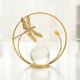 thumbnail image 1 of LEFTHIGH Home Gold Iron Wire Sculpture with Clear Crystal Balls on Metal Base - Modern Artistic Home Decor Statue for Living Room Shelf and Gift Home and Kitchen, 1 of 6
