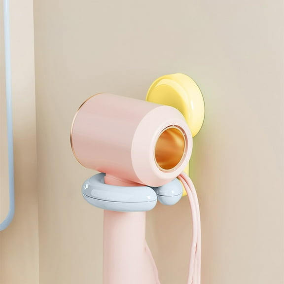 LEFTHIGH Home Hair Dryer Wall Mounted Holder Rack No Drill Suction Cup Storage Organizer for Bathroom Salon Blue Pink White Red Yellow Valentines Day Gifts