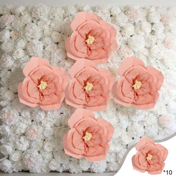 LEFTHIGH Home Handmade Crepe Paper Large Peony Flower 25cm Artificial Bloom for Wedding Backdrop Home Wall Decor