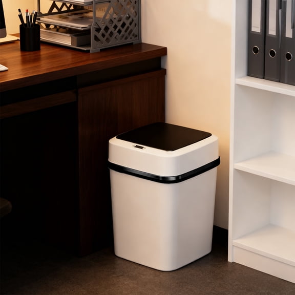 LEFTHIGH Home Household Smart Sensor Trash Can Automatic Open Lid Odor Proof for Bedroom Bathroom Living Room Kitchen Long Battery Life Motion Detection Christmas Decorations for Home