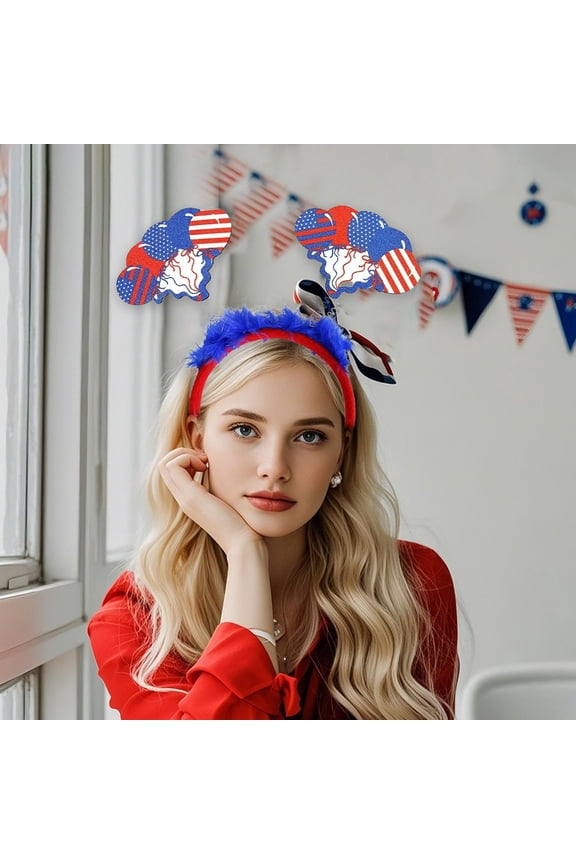 Home Independence Day Hair Bands Party Color Striped Headbands Flag Headband Cozy Cute Versatile Gift Family Gathering Festival Home