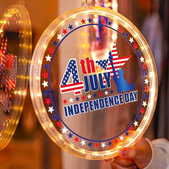 LEFTHIGH Home Independence Day LED Lights Hanging Decorations 1pc Patriotic Party Event Scene Decor