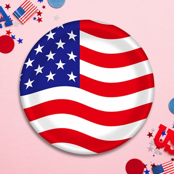 LEFTHIGH Home Independence Day Party Tableware Set Disposable Plates Cups and Cutlery Red White Blue Patriotic Decor for 16 Guests Home Needs