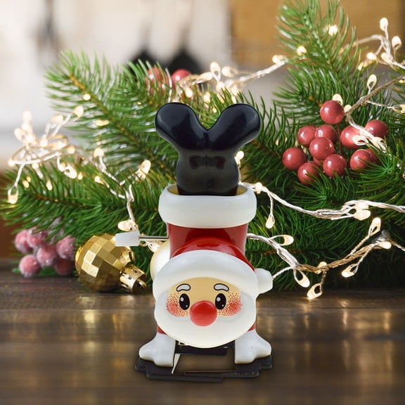 LEFTHIGH Home Inverted Christmas Clockwork Toy Chain Snowman Walking Santa Bear Kindergarten Toy Room Decor
