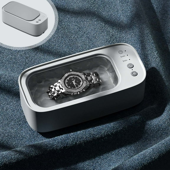 LEFTHIGH Home Jewelry Cleaner 3 in 1 Glasses Cleaning Machine with Wireless Charging 45kHz Portable Cleaner for Eye Glasses Ring Earring Necklaces Christmas Home Decor