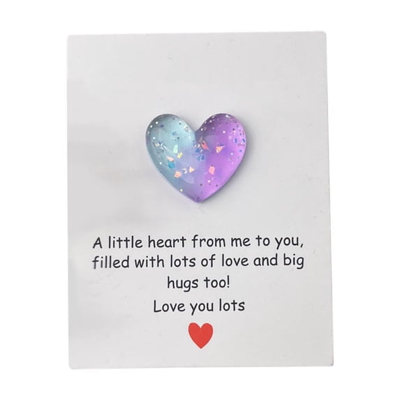 LEFTHIGH Home Lovely Valentine's Day Pocket Heart with Greeting Card Warm Anxiety Relief Gift for Family Friend Colleague Relationship Present 9x7cm Valentines Day Decorations