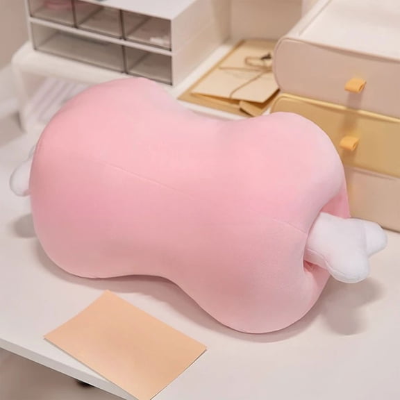 LEFTHIGH Home Meat Bone Shaped Plush Pillow Stuffed Toy Cute Hugging Pillow with Removable Bone Detachable Cover 42x22x18cm Brown Pink Yellow Christmas Decorations