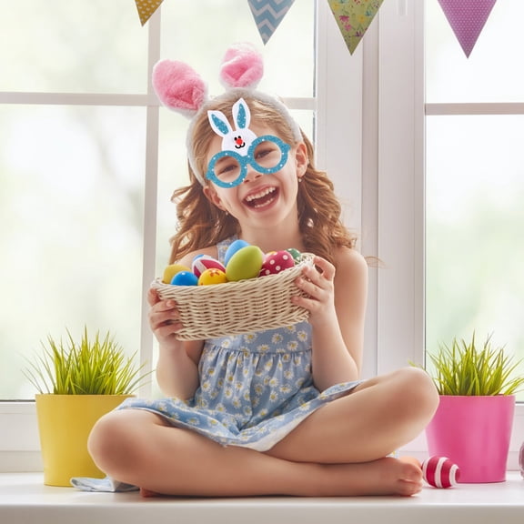 LEFTHIGH Home Multicolor Childrens Rabbit Glasses Easter Photo Props Party Decoration Plastic Novelty Eyewear 19x15cm 1 Pair Gift Sets
