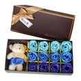 thumbnail image 1 of LEFTHIGH Home New Valentines Day Bear Gift Box with 12 Soap Roses Small Present for Girlfriend Boyfriend Romantic Keepsake 23x12x5cm Christmas Decor, 1 of 2