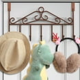 thumbnail image 1 of LEFTHIGH Home No Drill Over the Door Hook Rack White Coffee Metal Hanger Organizer 41x23cm for Coats Bags Hats Wall Mount Storage 1 Piece Gift Sets, 1 of 5