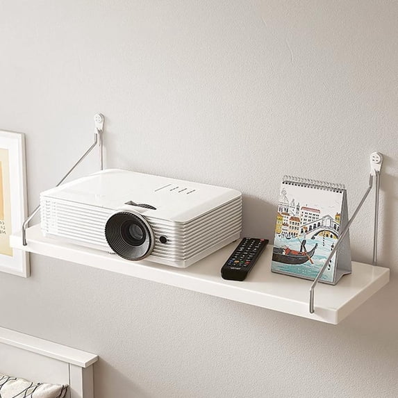 LEFTHIGH Home No-Drill Wall Shelf 15.7x5.9in Wooden Floating Shelf for Bedroom Living Room Router Projector Books Home