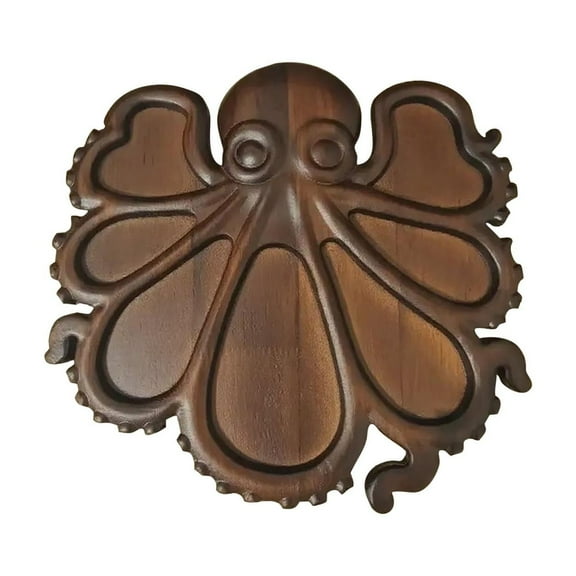 LEFTHIGH Home Octopus Shaped Wooden Serving Platter for Cold Cuts and Snacks, Decorative Food Tray for Party Charcuterie Cheese Board, Unique Design Gifts