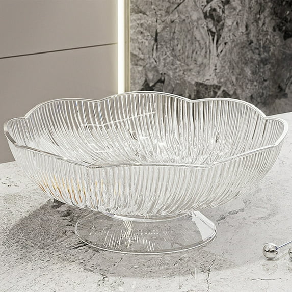 LEFTHIGH Home Plastic Fruit Tray with Drainage Basket Detachable Base Household Snack Candy Serving Plate 25x25 cm Living Room Coffee Table Birthday Gifts