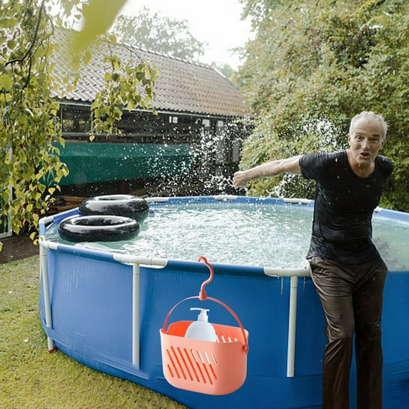 LEFTHIGH Home Pool Side Storage Basket Set, Pool Cup, Above Ground Pool Accessories, Pool Toy Basket, Pool Storage Bins for Frame Pools Home Decor