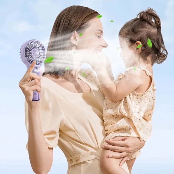 LEFTHIGH Home Portable Handheld Misting Fan - Rechargeable Battery Operated Spray Mist Fan - Outdoors Misting Personals Cool Device - Cool Fans for Makeup Travel Beach Christmas Kitchen Decor