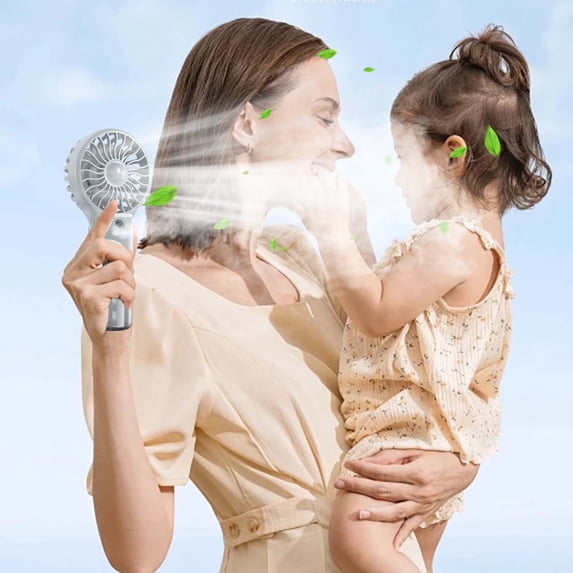 LEFTHIGH Home Portable Handheld Misting Fan - Rechargeable Battery Operated Spray Mist Fan - Outdoors Misting Personals Cool Device - Cool Fans for Makeup Travel Beach Gifts