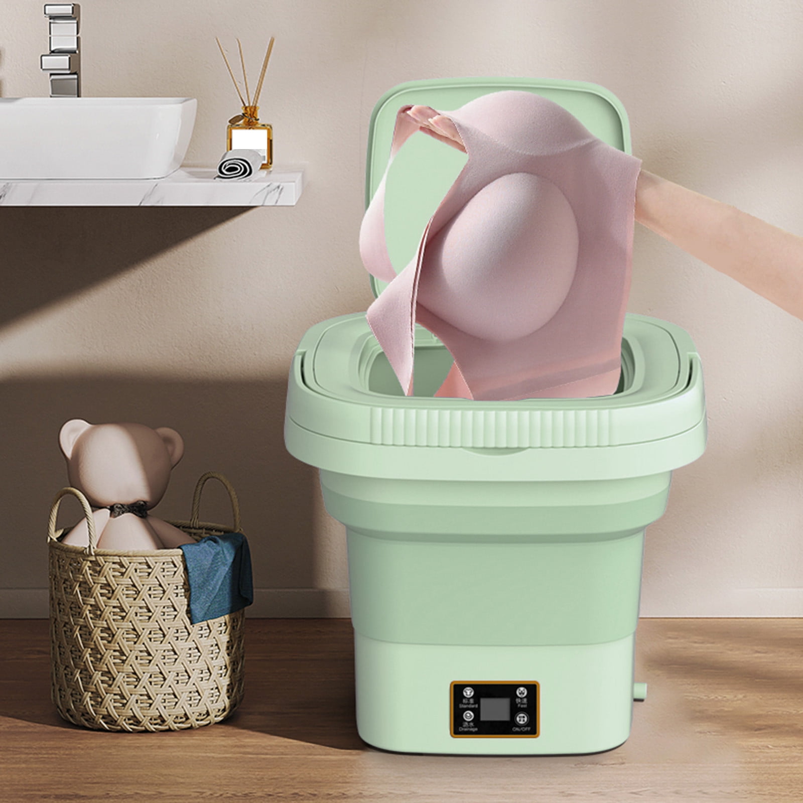 LEFTHIGH Home Portable Washing Machine Foldable Mini Washing Machine, Small Washing Machine for Underwear, Baby Clothes, Suitable for Apartments, Dormitories, Camping, Travel Christmas Home Decor