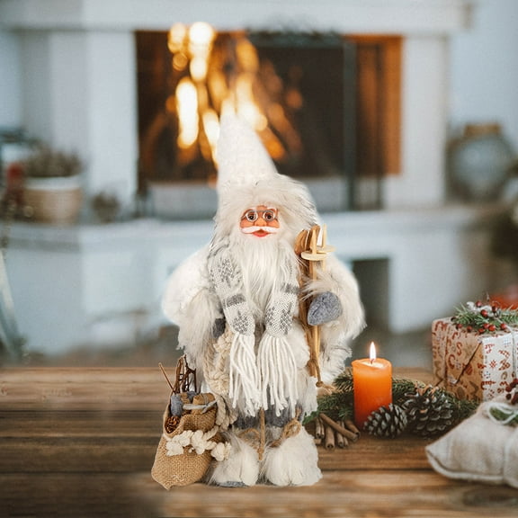 LEFTHIGH Home Santa Claus Figurines 18inch Christmas Standing Santa Claus Doll Xmas Santa Claus Statue for Christmas Window Display Scene Home Desktop Decoration Xmas Home Decor