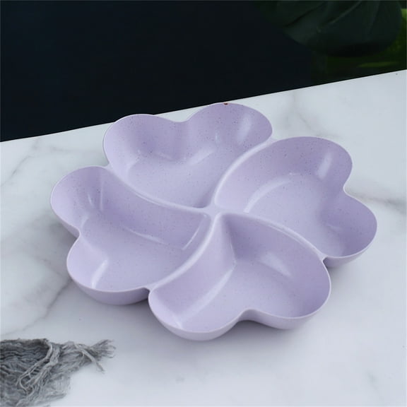 LEFTHIGH Home Segmented Candy Box Household Nut Dried Fruit Snack Storage Plastic Container with Lid Round Non-Slip Living Room Decor Christmas Kitchen Decor