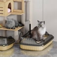 thumbnail image 1 of LEFTHIGH Home Semi Enclosed High Side Cat Litter Box 14.4x10.6x4.7 Inch with Splash Proof Design for Kittens Includes Shovel Yellow Green Light Yellow Gray Birthday Decorations, 1 of 6