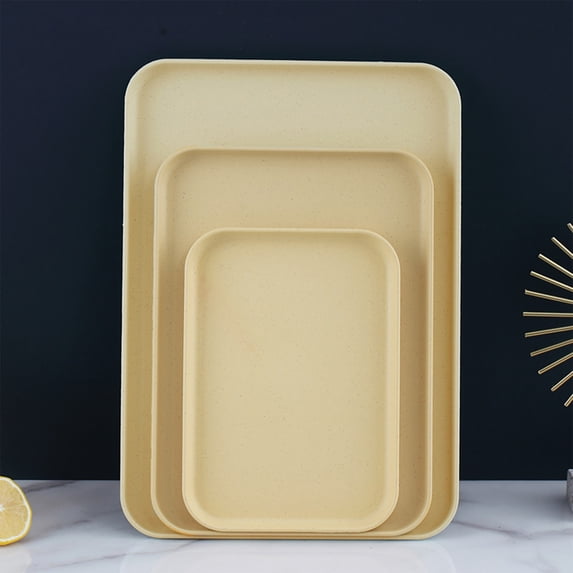 LEFTHIGH Home Set of 3 Rectangular Trays Large Medium Small Household Serving Plates for Tea Cups Snacks Dinner Party Assorted Colors Gift Sets
