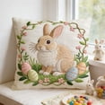 thumbnail image 1 of LEFTHIGH Home Short Lint Decorative Throw Pillow Cover 18x18 Inch Cute Embroidery Design for Sofa Bedroom Living Room Easter Home Decor Home Essentials, 1 of 6