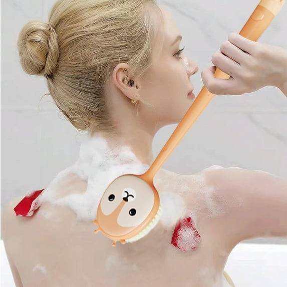 LEFTHIGH Home Shower Brush with Long Handle, Soft Body Brush, Back Scrubbers for Shower, Gentle Exfoliation and Improved Skin Health, Suitable for Men and Women Christmas