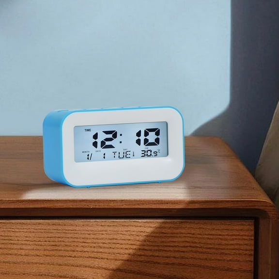 LEFTHIGH Home Simple Display Alarm Clock Student Wake Up Electronic Clock with White Backlight Perpetual Calendar Multiple Alarms Red Blue White Yellow Christmas Home Decor