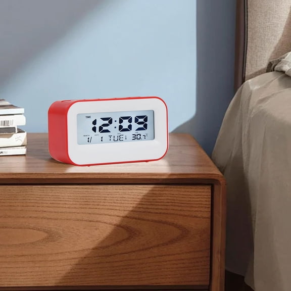 LEFTHIGH Home Simple Display Alarm Clock Student Wake Up Electronic Clock with White Backlight Perpetual Calendar Multiple Alarms Red Blue White Yellow Christmas Gifts